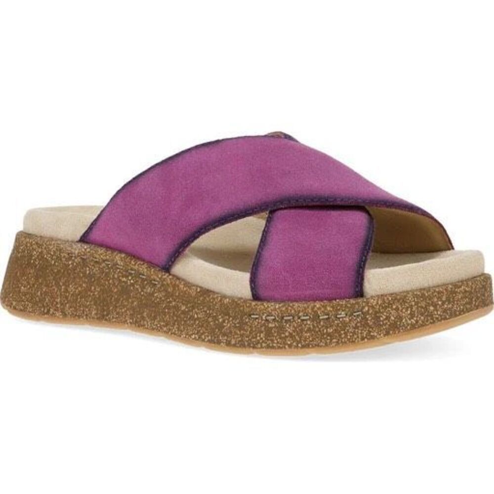 NEW Dansko Bridget Platform Sandal in Plum Suede NIB Boho Chic, Eclectic, Retro